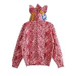 Худи на молнии BAPE Wild Leopard Pattern Milo Shark Full Zip Hoodie 'Розовый' 2