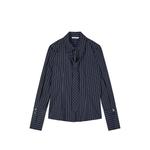pinstripe-pattern tie-detail shirt 1