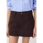 Коричневая джинсовая юбка-шорты с отстрочкой Twoss26Sr15 3
