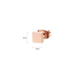 Серьги-гвоздики Solid Shapes Square Tile - Розовое золото 4