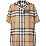 Шелковая пижамная рубашка в клетку Vintage Check 1