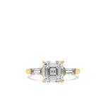 Кольцо Asscher из желтого золота с бриллиантами 1