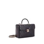 CC Top Handle Flap Vanity Case Quilted Shiny Aged Calfskin Small satchel 3