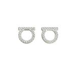 FERRAGAMO Orecchini Gancini Кристаллы серебряного цвета 696574 1