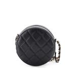 Мини-сумка через плечо Round Clutch with Chain Quilted Caviar 2