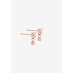 Lyra Twin Drop Stud Earrings в розовом золоте 1