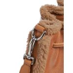 Beat Generation shearling-trim leather bucket bag 5