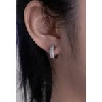 TOMEI Серьги-кольца 15 мм с бриллиантами, белое золото 750/18K 4