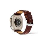 Ремешок для умных часов 22 мм - St Mawes Silver Leather Strap для Apple Watch Ultra 49 мм 4