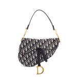Сумка на плечо Saddle Handbag Oblique из канваса среднего размера 1