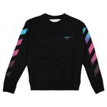 Свитера Off-White Striped Crewneck Sweatshirt 'Black' 1