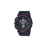 GA-140-1A4 Мужские аналогово-цифровые часы, черный, красный, ремешок из смолы 1
