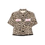 Укороченный жакет Animalier с бантом 1