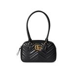 Сумки с ручками Gucci Marmont Кожаная малая сумка с ручкой 'Черный' 1