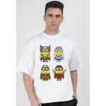 Увеличенная белая хлопковая футболка с коротким рукавом Minion 2