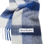 Шарфы Acne Studios Mohair Checked Scarf «White/Grey/Royal Blue» 2