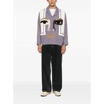 face-patchwork camp-collar shirt 2