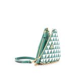 Double Symbole Triangle Bag Leather and Jacquard Mini shoulder bag 2