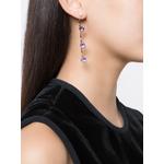 Серьга Drops из желтого золота с аметистами и жемчугом 2
