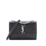 Sunset Chain Wallet Crocodile Embossed Leather crossbody bag 1