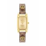 Женские часы Cadie Khaki Pvc & Saddle Calfskin Strap - Золотой циферблат 14504192 1