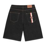 Низ Corteiz Dual Stripe Denim Short 'Вымытый чёрный' 2