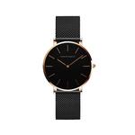 Satiny Classic Black Женские часы из нержавеющей стали с кварцевым механизмом 1