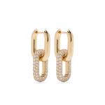 Серьги Double Partial из желтого золота с бриллиантами 1