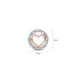 Серьги-гвоздики Сердце с кристаллами SWAROVSKI® в двухцветном золоте 6
