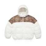 Пуховики Supreme Leather Yoke Puffer Jacket «White» 1