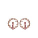 Серьги-кольца из розового золота с бриллиантами и сапфиром 1