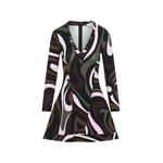 abstract-print V-neck dress 1