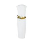 Платья миди Ferragamo Twisted Belt Midi Dress 'Бежевый' 2