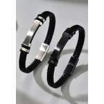 Плетеный кожаный браслет из стали 316L 5