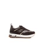 logo-plaque panelled sneakers 1