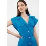 Индиго мини-платье-рубашка из габардина с пуговицами TWOSS22EL2970 3