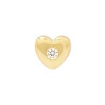 Маленький кулон-сердце с камнем рождения Bubble Gold - Апрель 4