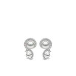 Серьги Trend из белого золота с жемчугом и бриллиантами 1