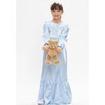 Девочка Жемчужное бриллиантовое бисерное серебристо-голубое платье Raya Baju 6