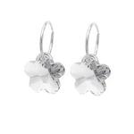 Серьги-кольца с прозрачными кристаллами Swarovski Elements — серебро/прозрачный 1