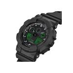 GA-100BEG-1A Мужские аналогово-цифровые часы, черный ремешок из смолы 5
