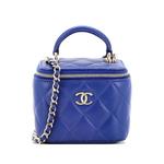 Стеганая мини-сумка через плечо Classic Top Handle Vanity Case с цепочкой 1