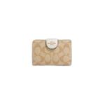 Кошелек-зажим Coach Medium Corner Zip C0082 Signature Canvas Light Khaki Chalk 1