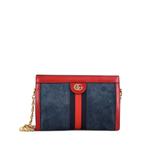 Маленькая сумка на плечо Ophidia Chain Suede Small 1