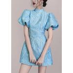 Чонсам модифицированное короткое платье с рукавом A021925BL 2