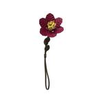 floral-detail leather keychain 2