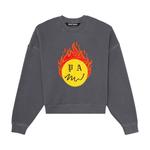 Круглые воротники Palm Angels Burning Head Crewneck 'Black/Yellow' 1