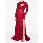 Scarlett Rouge lace-overlay cut-out gown 1