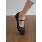 Maniel Mesh Maryjane Flats (1см) - Черный 3