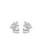 Серьги-гвоздики Trend из белого золота с бриллиантами и жемчугом 1